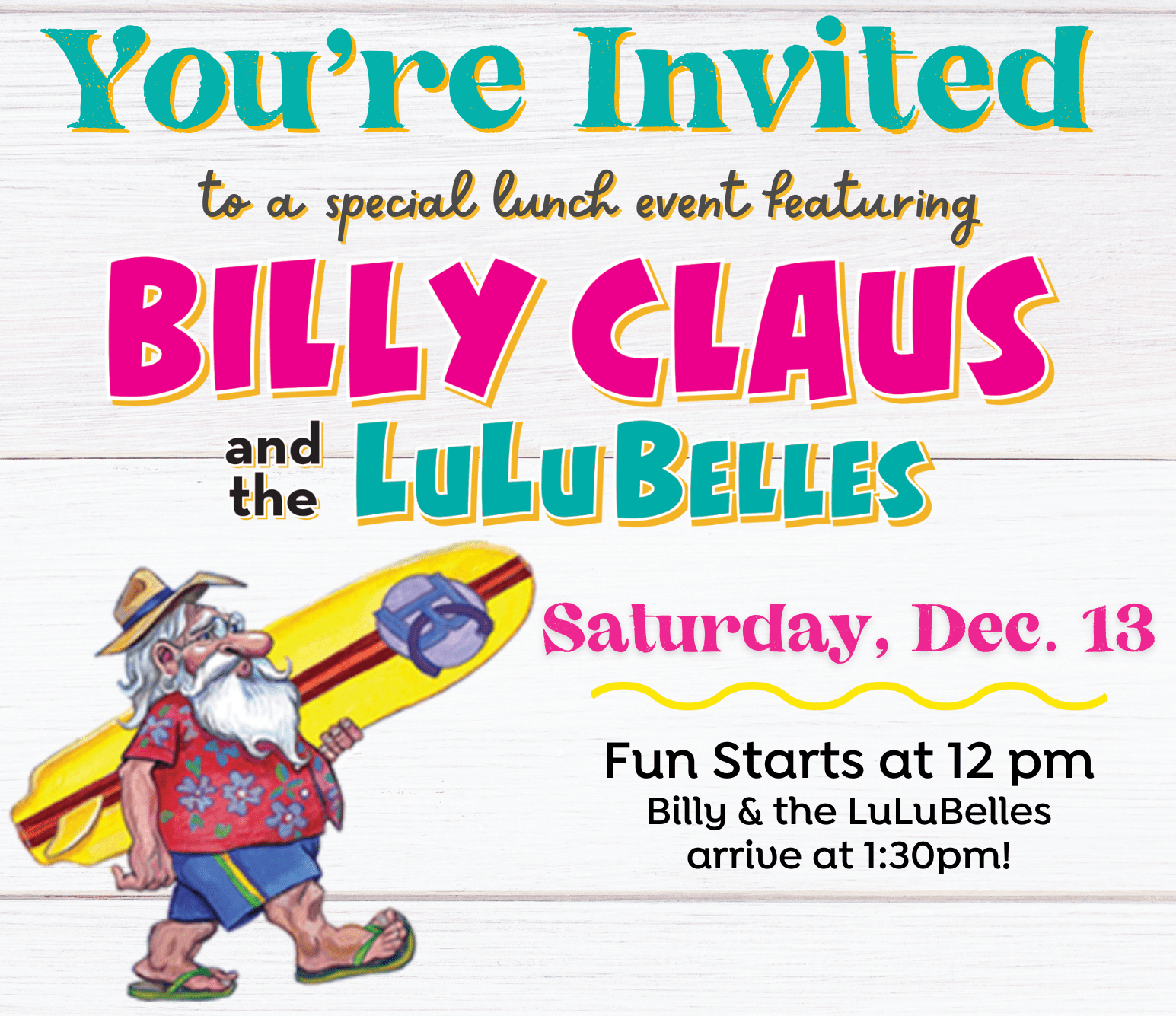 Billy Claus & the LuLuBelles – Dec 13th